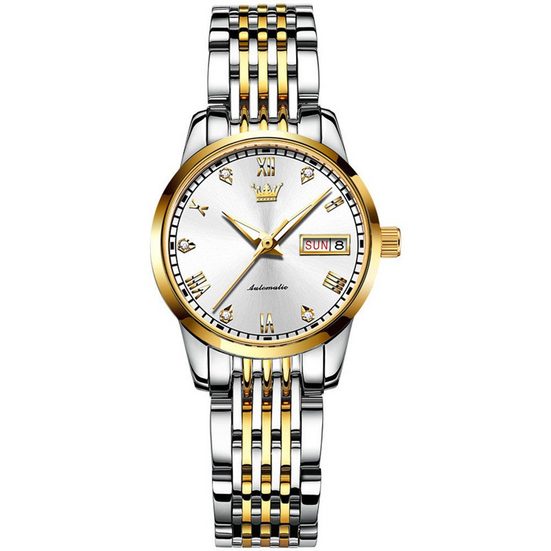 MSOVAEU Quarzuhr Quartz Edelstahl Uhr für Damen modisch und leger Quarzuhr Multifunktionsuhr Armbanduhr, Chronograph Damenuhr mehr Fabrikpreis