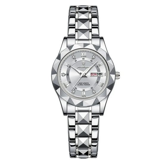 MSOVAEU Quarzuhr, Quarzuhr Edelstahl Uhr für Damen modisch und leger Quarzuhr, 50 Meter Wasserdichtigkeit, Multifunktionsuhr Armbanduhr, Chronograph Damenuhr mehr Saisonale Angebote