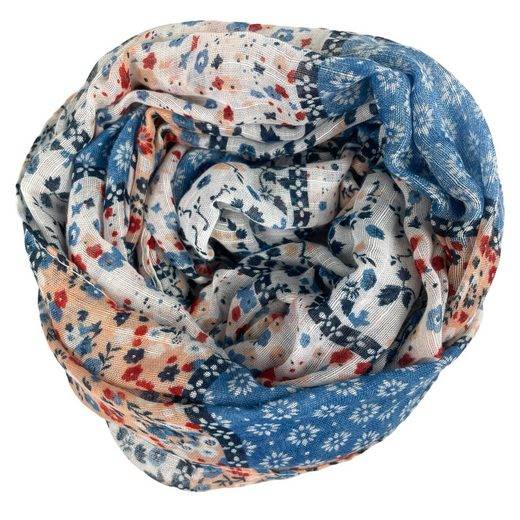 TASCHEN4LIFE Loop leichter Damen Loop Schal mit Streublümchen, vintage & modern mehr Tiefpreis
