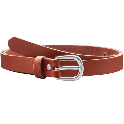 COLOGNEBELT Ledergürtel A8-SL Ledergürtel in Rot - 2 cm Breit - mit silberner abgerundeter Gürtelschließe - modern, leger, klassisch mehr Wochenangebot