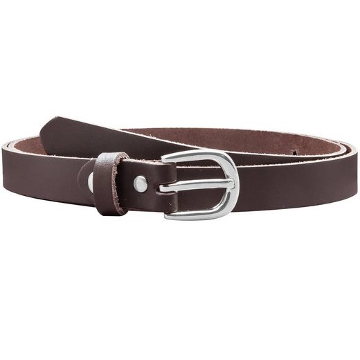 COLOGNEBELT Ledergürtel A8-SL Ledergürtel in Rot - 2 cm Breit - mit silberner abgerundeter Gürtelschließe - modern, leger, klassisch mehr Wochenangebot