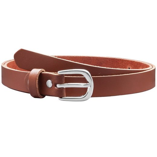 COLOGNEBELT Ledergürtel A8-SL Ledergürtel in Rot - 2 cm Breit - mit silberner abgerundeter Gürtelschließe - modern, leger, klassisch mehr Kostenlose Rückgabe