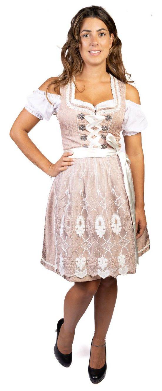 TRACHTL Dirndl DIRNDL TRACHTENKLEID DAMEN BELLA CHAMPAGNER 3.tlg mehr Nur noch ein Tag übrig