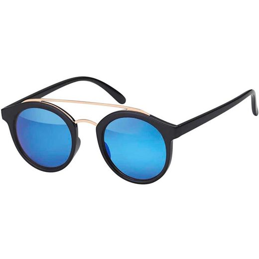 BEZLIT EYEWEAR Retrosonnenbrille Unisex Deppelsteg Designer Sonnenbrille (1-St) mit schwarzen Linsen mehr 50% Rabatt für begrenzte Zeit