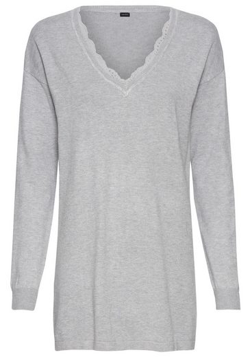 LAURA SCOTT Strickpullover mit Spitzen am Ausschnitt mehr Begrenzte Freigabe
