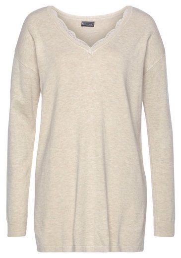 LAURA SCOTT Strickpullover mit Spitzen am Ausschnitt mehr Letzte 3 Tage