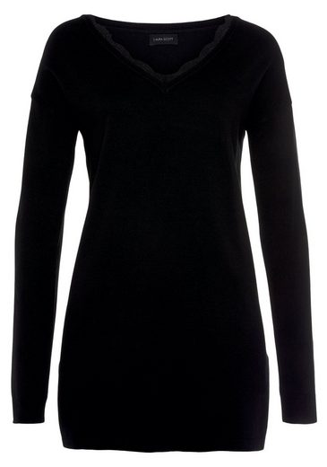 LAURA SCOTT Strickpullover mit Spitzen am Ausschnitt mehr Letzte 3 Tage