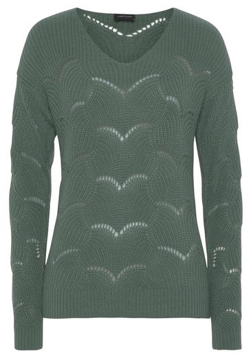 LAURA SCOTT V-Ausschnitt-Pullover mit modischem Strickmuster - NEUE FARBEN mehr Kostenloser Versand international