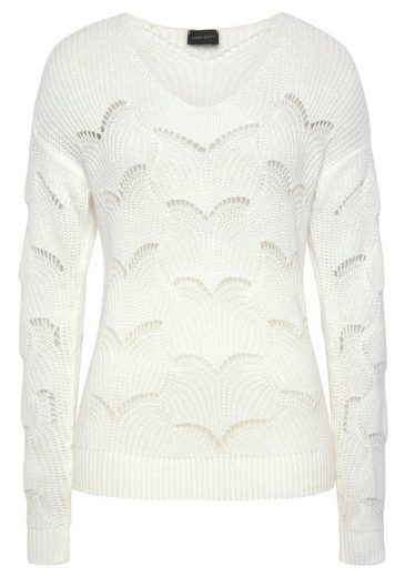 LAURA SCOTT V-Ausschnitt-Pullover mit modischem Strickmuster - NEUE FARBEN mehr Kostenloser Versand international