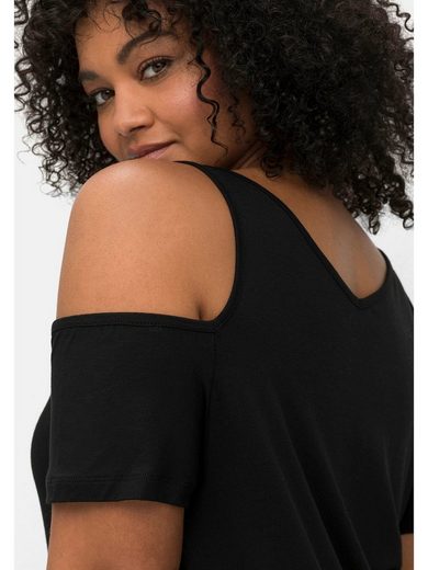 SHEEGO T-Shirt Große Größen mit V-Ausschnitt, im schulterfreien Look mehr Meist gekauft