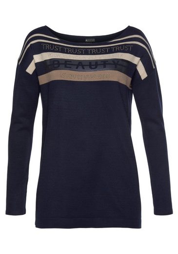 LAURA SCOTT Strickpullover in Streifen-Design mit Glitzersteinen mehr Lagerräumung