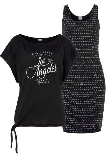 KANGAROOS Jerseykleid (2-tlg) im Set mit oversize Shirt zum Knoten mehr Bis zu 65% Rabatt