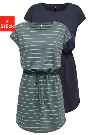 ONLY Shirtkleid ONLMAY LIFE S/S DRESS 2 PACK CS JRS (2er-Pack) flexibel taillierbar für individuelle Passform mehr Fabrikladen