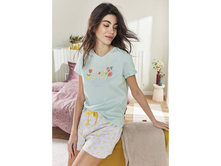 esmara® Damen Schlafhose, kurz, mit Zierknopfleiste Saisonschlussverkauf