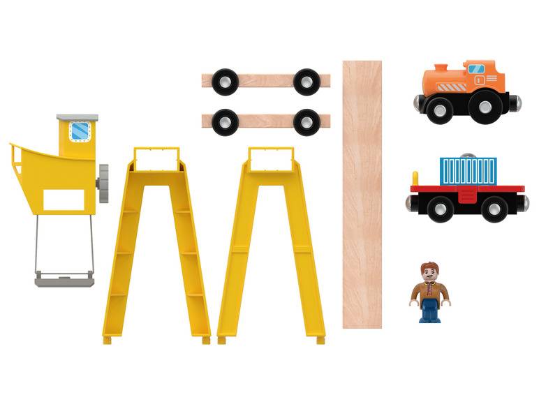 Playtive Eisenbahn Erweiterungs-Set, mit Buchenholz Zeitlich begrenztes Angebot