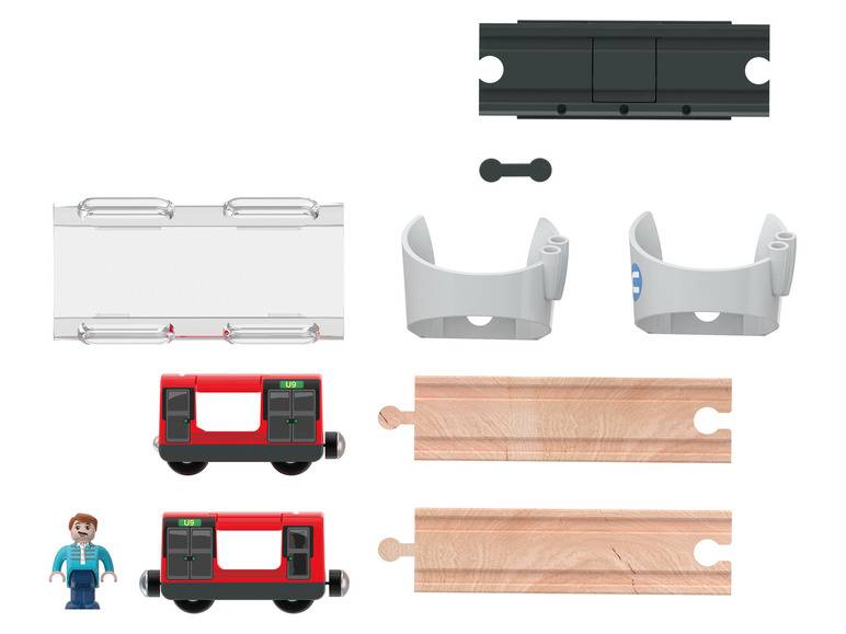 Playtive Eisenbahn Erweiterungs-Set, mit Buchenholz Zeitlich begrenztes Angebot