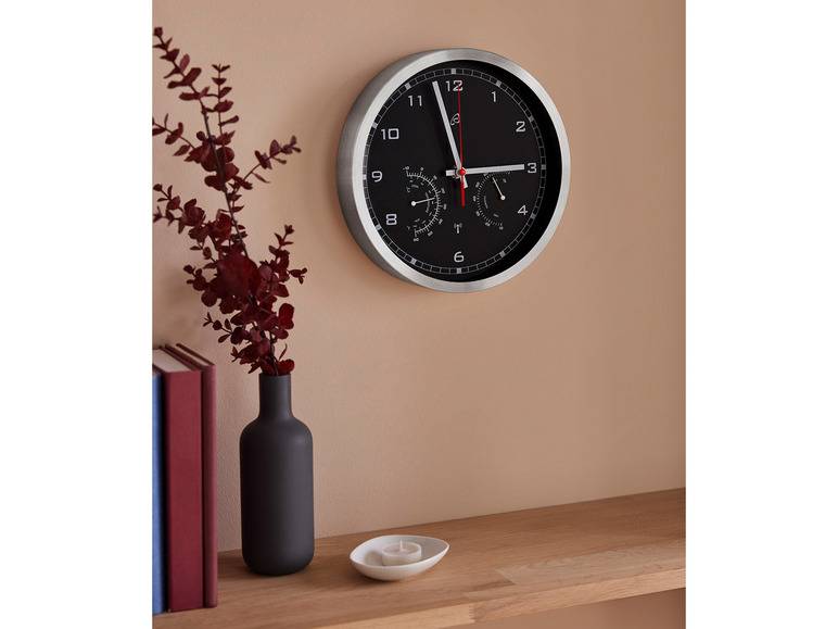 AURIOL® Funkwanduhr, mit Thermometer und Hygrometer Kostenlose Rückgabe