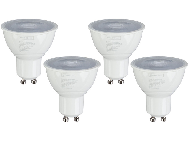 LIVARNO home 4er Set - Leuchtmittel Lichtfarbensteuerung, für Zigbee Smart Home, 5 Watt, GU10 Begrenzte Freigabe
