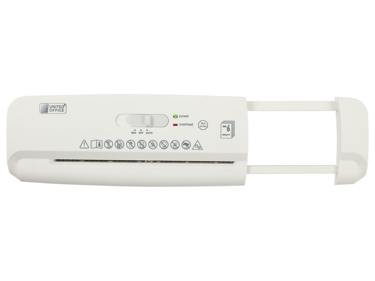 UNITED OFFICE® Aktenvernichter-Papierkorbaufsatz, 6 Blatt A4, mit ausziehbarem Teleskoparm Black Friday Preise