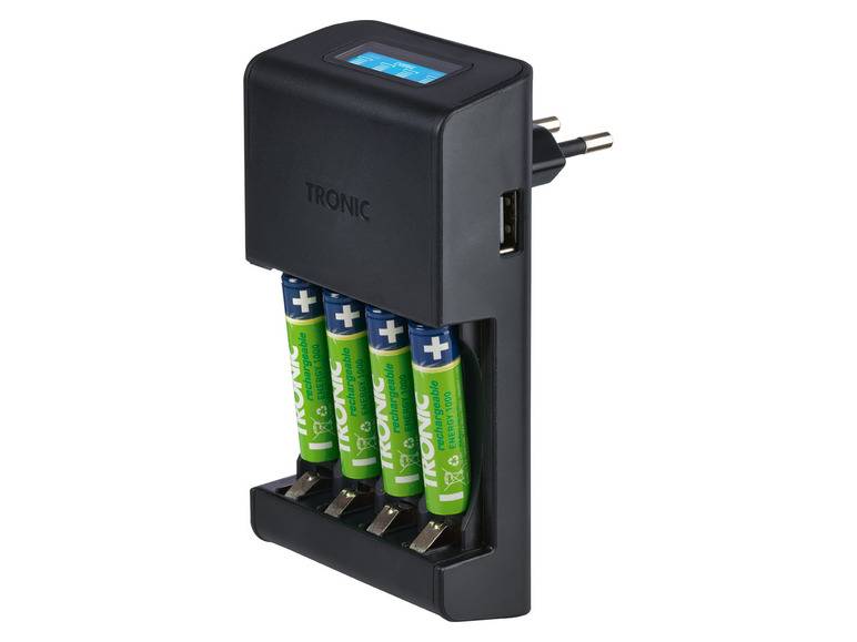 TRONIC® Akku Ladegerät mit LCD Ladeanzeige zollfrei