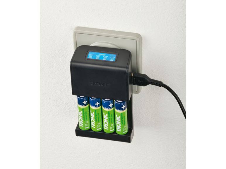 TRONIC® Akku Ladegerät mit LCD Ladeanzeige zollfrei