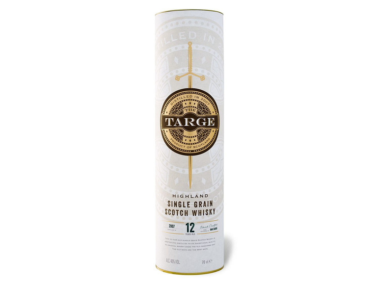 The Targe Highland Single Grain Scotch Whisky 12 Jahre mit Geschenkbox 40% Vol Räumungsverkauf