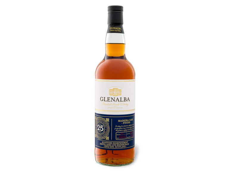 Glenalba Blended Scotch Whisky 25 Jahre Madeira Cask Finish mit Geschenkbox 41,4% Vol Zeitbegrenzte Promotion