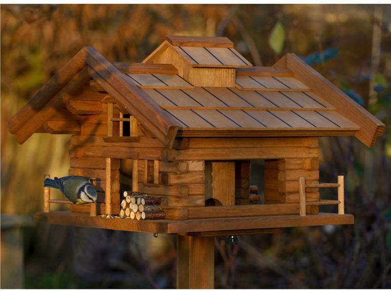 dobar Vogelfutterhaus »Tirol«, inkl. Standfuß, H 117 cm, aus Holz Räumungsverkauf