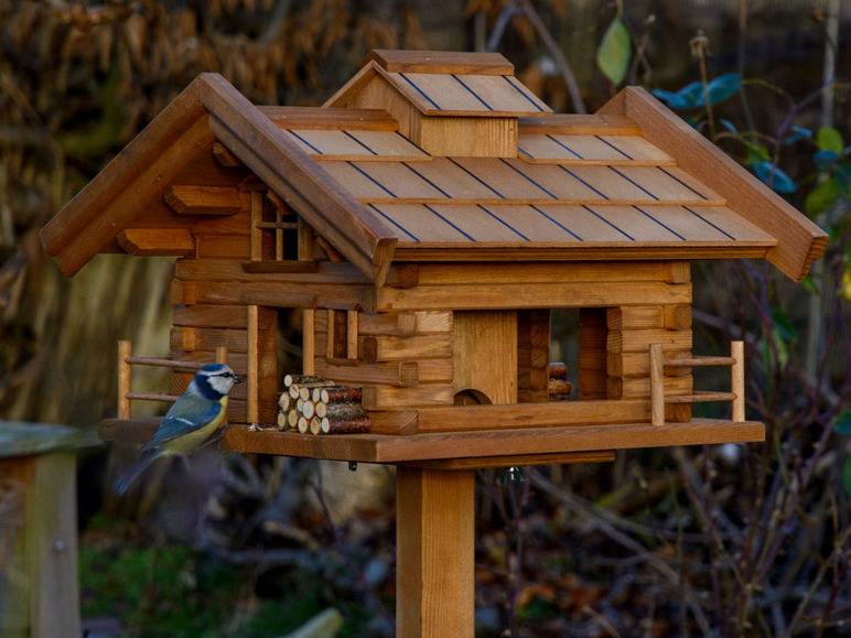dobar Vogelfutterhaus »Tirol«, inkl. Standfuß, H 117 cm, aus Holz Räumungsverkauf
