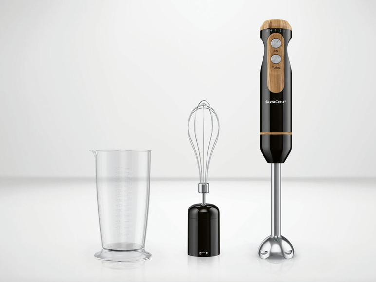SILVERCREST® KITCHEN TOOLS Stabmixer-Set »SSSH 600 A1«, 3in1 mit Elementen in Holzoptik Begrenzt auf 3 Tage