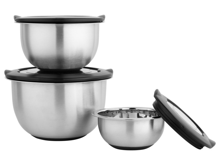 LIVARNO home Edelstahl-Rührschüssel-Set, 5- / 3-teilig Schlussverkauf