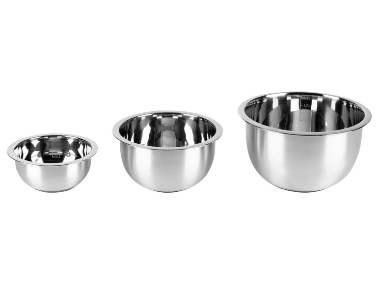 LIVARNO home Edelstahl-Rührschüssel-Set, 5- / 3-teilig Schlussverkauf