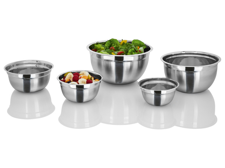 LIVARNO home Edelstahl-Rührschüssel-Set, 5- / 3-teilig Schlussverkauf