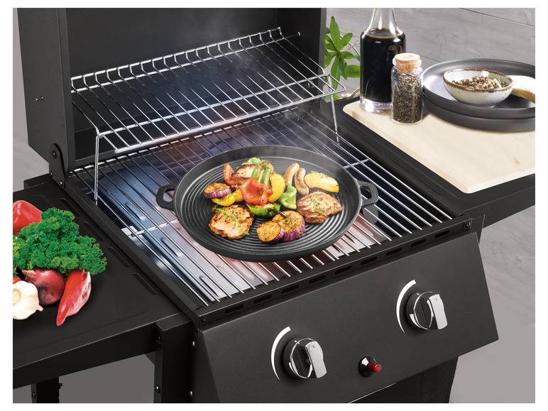 GRILLMEISTER Gusseiserne Grillplatte/ Grillpfanne Fabrikverkauf