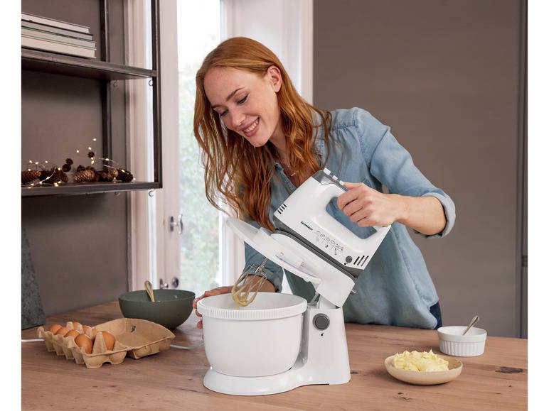 SILVERCREST® KITCHEN TOOLS Handmixer SHMS 300 C2 mit Schüssel und Spritzschutz Günstig kaufen
