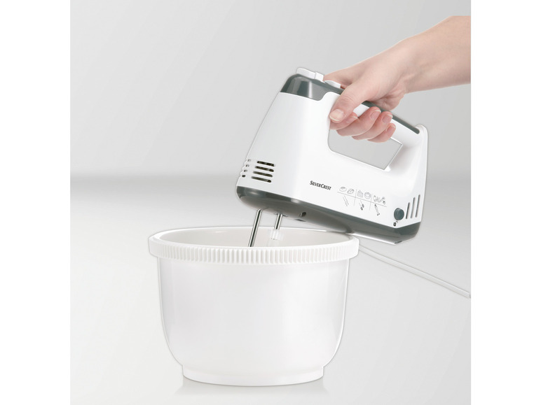 SILVERCREST® KITCHEN TOOLS Handmixer SHMS 300 C2 mit Schüssel und Spritzschutz Günstig kaufen