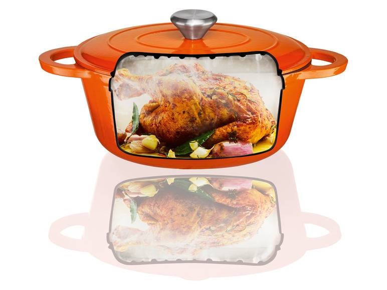 ERNESTO® Gusseisen-Bräter, oval Ø 25 cm VIP-Rabatte