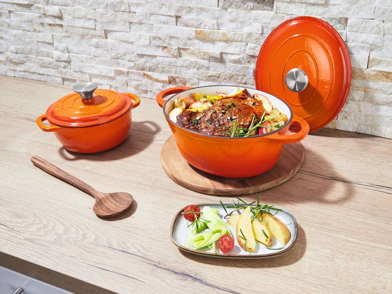 ERNESTO® Gusseisen-Bräter, oval Ø 25 cm VIP-Rabatte