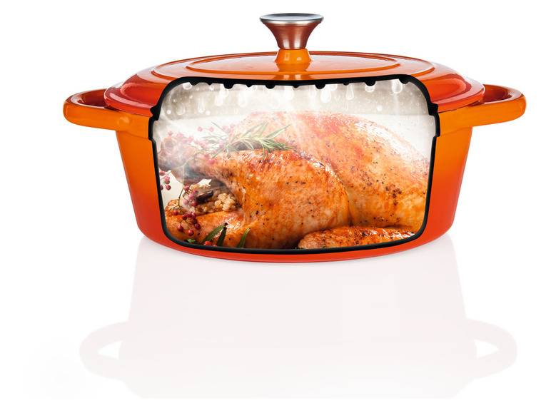 ERNESTO® Gusseisen-Bräter, Oval Ø 29 cm Bis zu 55% Rabatt