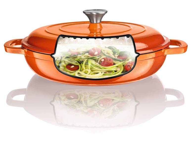 ERNESTO® Gusseisen-Servierpfanne, Ø 30 cm, mit Drop-System Im Verkauf