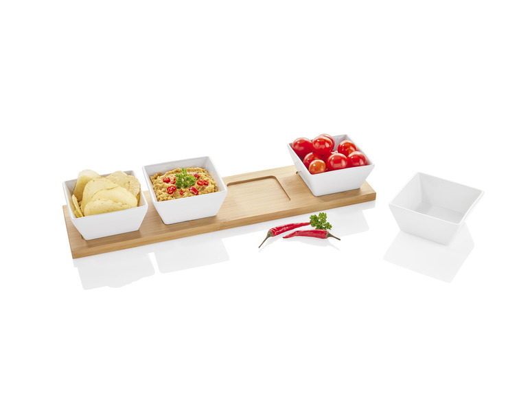 ERNESTO® Dipschalen-Set, mit praktischem Bambus-Serviertablett Sonderangebot der Fabrik