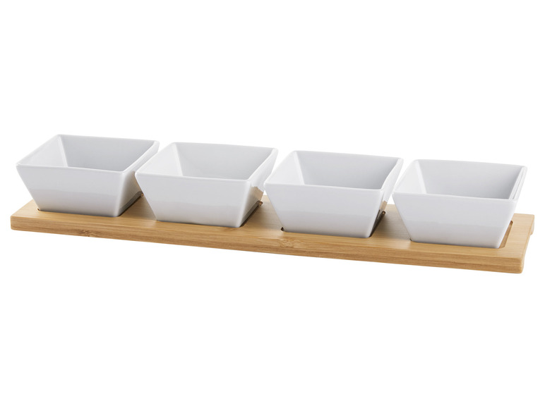 ERNESTO® Dipschalen-Set, mit praktischem Bambus-Serviertablett Sonderangebot der Fabrik