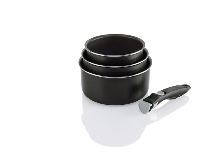 ERNESTO® Topf- / Pfannen-Set, 4-teilig, mit abnehmbarem Griff Bis zu 60% Rabatt