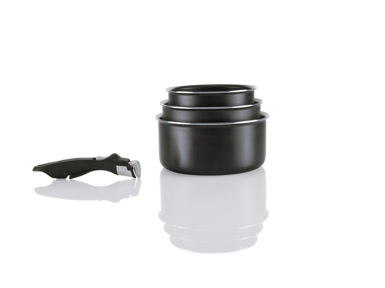 ERNESTO® Topf- / Pfannen-Set, 4-teilig, mit abnehmbarem Griff Bis zu 60% Rabatt