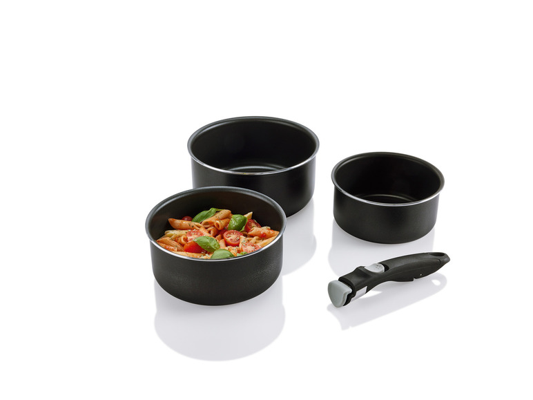 ERNESTO® Topf- / Pfannen-Set, 4-teilig, mit abnehmbarem Griff Bis zu 60% Rabatt