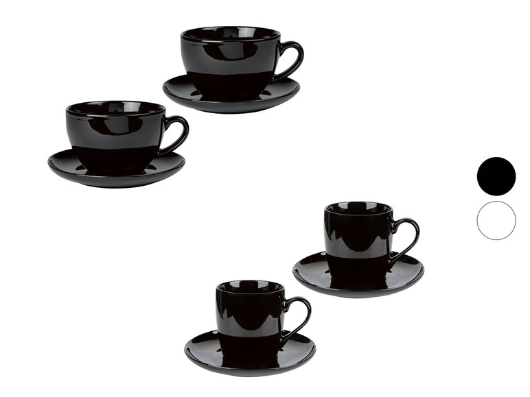 ERNESTO® 2er Set Tassen mit Untertasse, aus hochwertigem Porzellan Nur noch ein Tag übrig