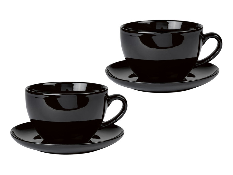 ERNESTO® 2er Set Tassen mit Untertasse, aus hochwertigem Porzellan Nur noch ein Tag übrig