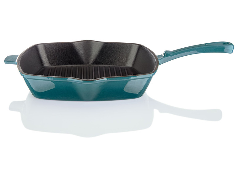 ERNESTO® Gusseisen-Grillpfanne, 24,5 x 24,5 cm, gerillt Online Outlet