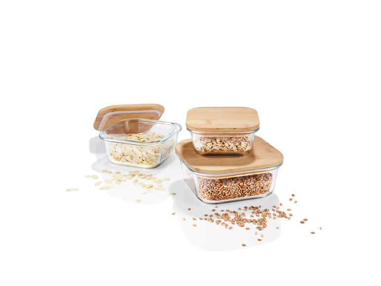 ERNESTO® Glas-Aufbewahrungsdosen-Set, mit Bambusdeckel Tägliche Deals