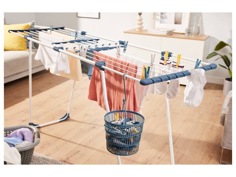 LIVARNO home Wäscheklammern / Teleskopkörbchen mit Wäscheklammern Sonderangebot